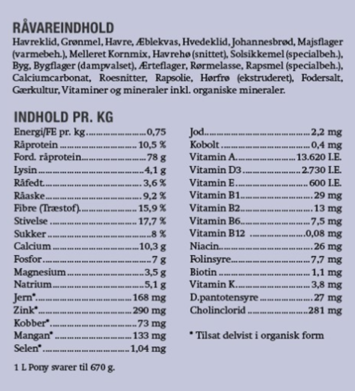 Equsana - Fuldfoder, Müsli, Pony - 15 kg