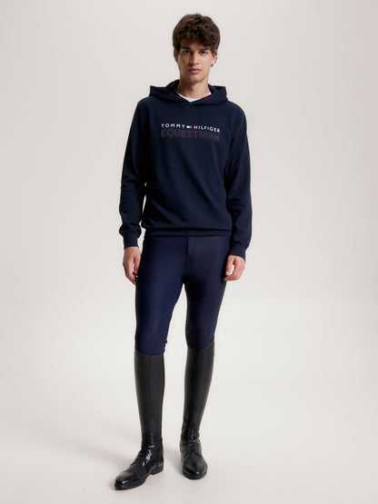 Tommy Hilfiger- Herre, logo fleece hoodie, blå