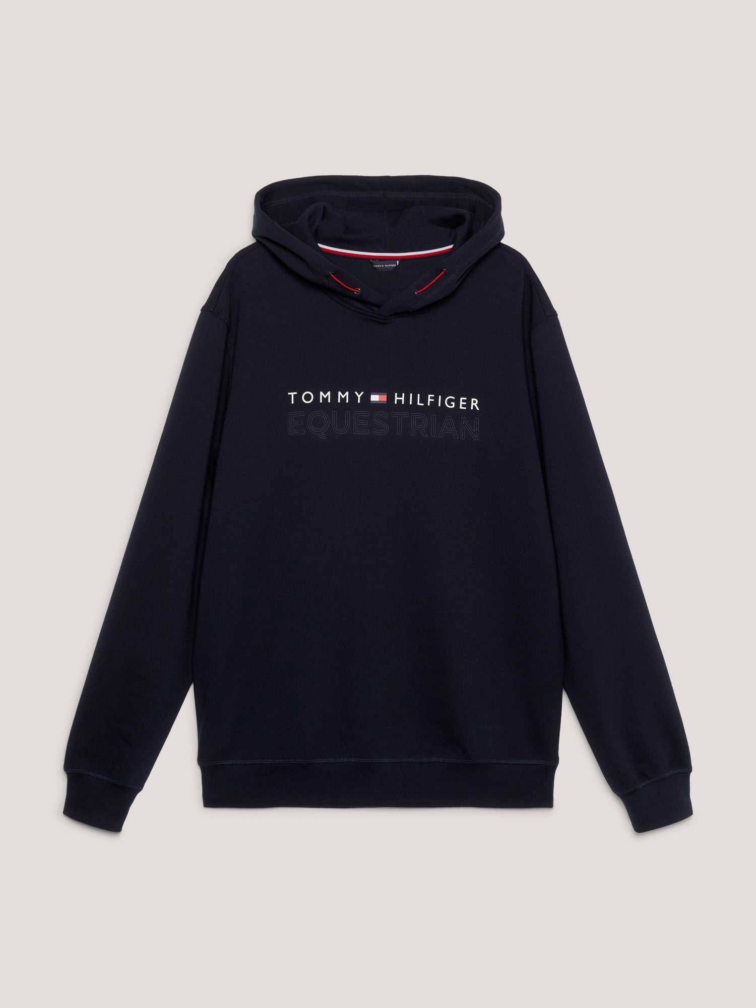 Tommy Hilfiger- Herre, logo fleece hoodie, blå