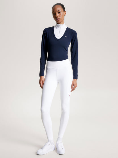 Tommy Hilfiger - Dame, stævne leggings, vinter, Monaco, full grip, hvid