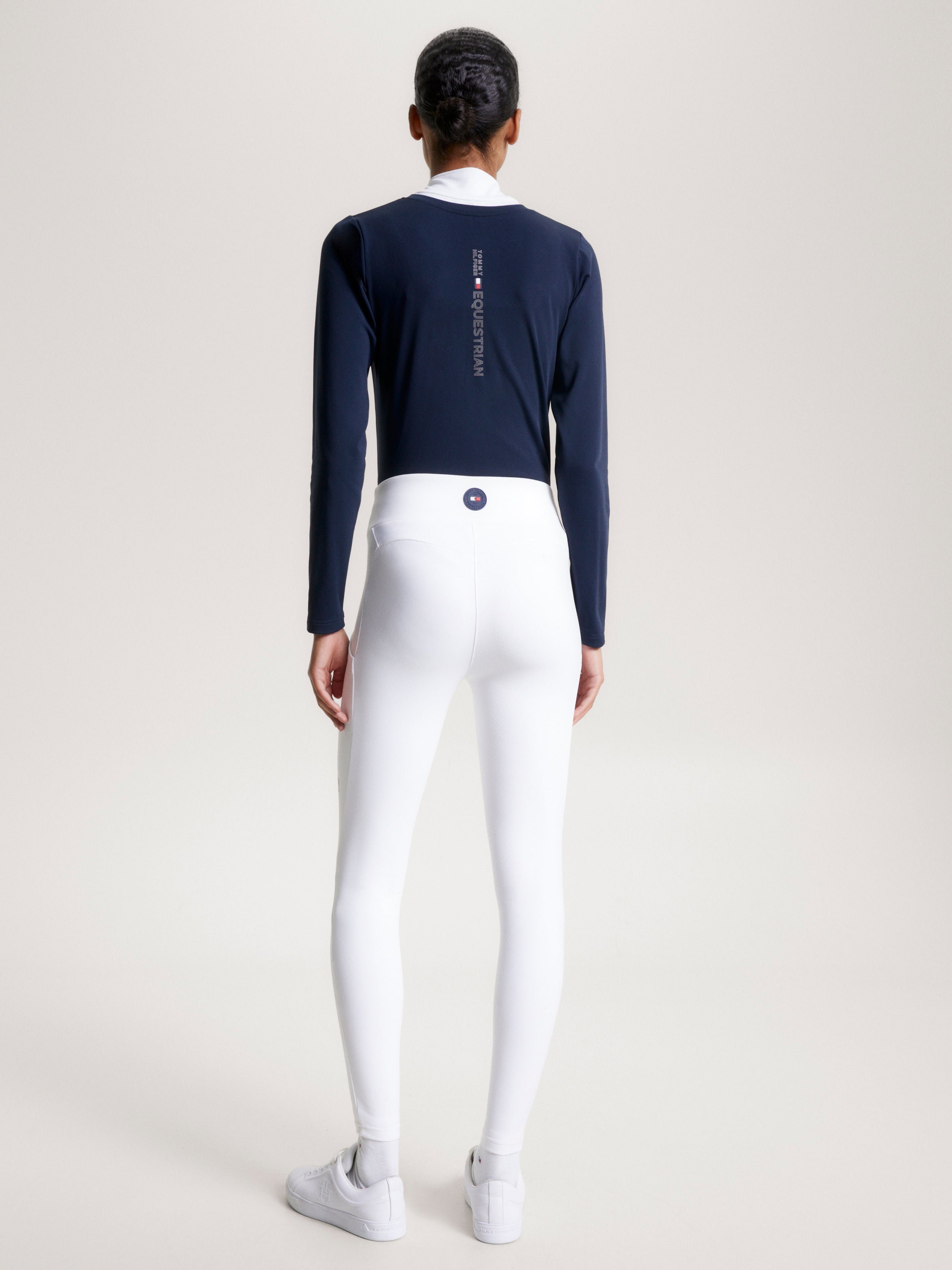 Tommy Hilfiger - Dame, stævne leggings, vinter, Monaco, full grip, hvid