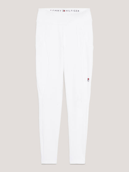 Tommy Hilfiger - Dame, stævne leggings, vinter, Monaco, full grip, hvid