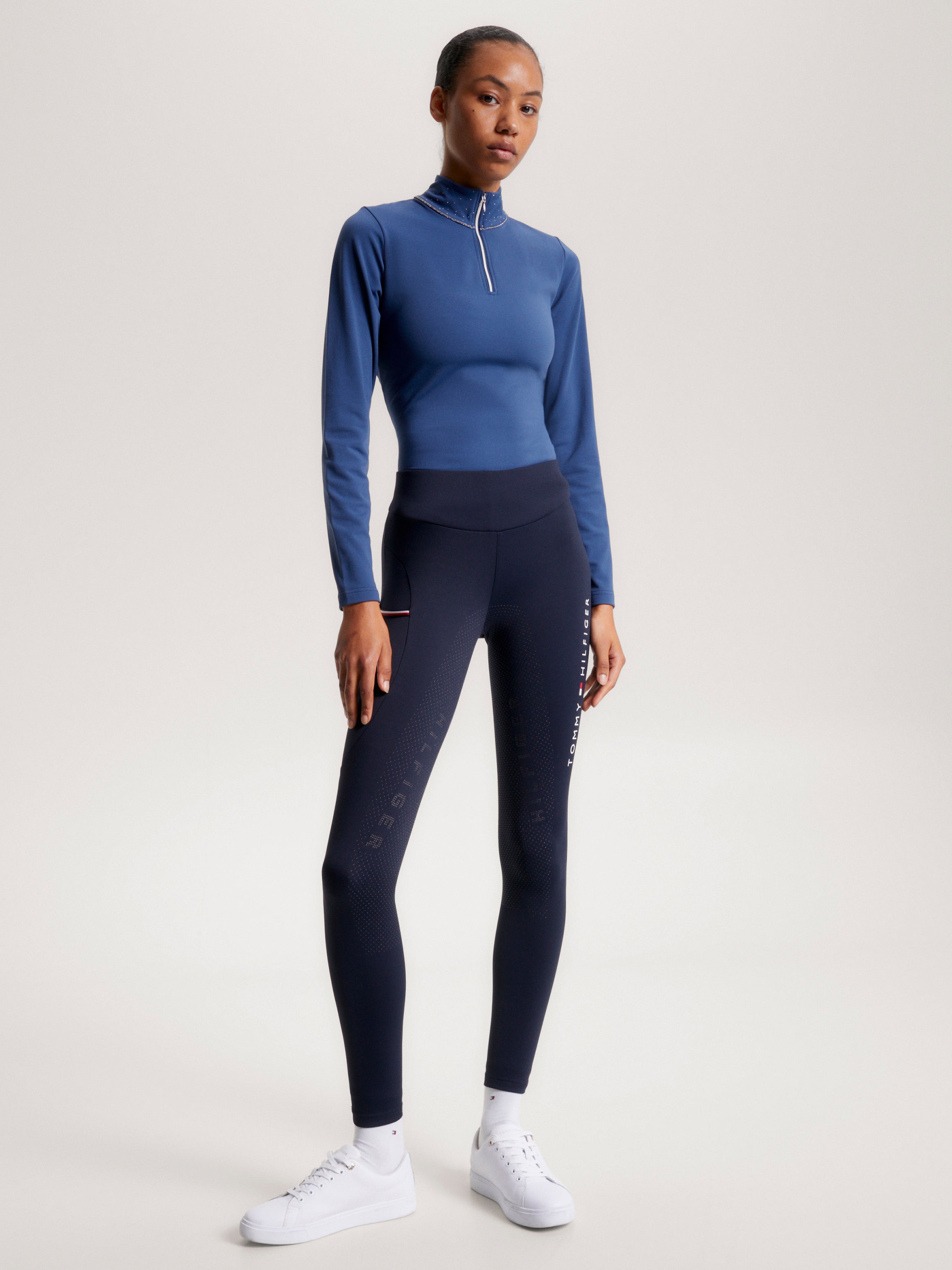 Tommy Hilfiger - Dame, vinter leggings, Elmira, full grip, blå