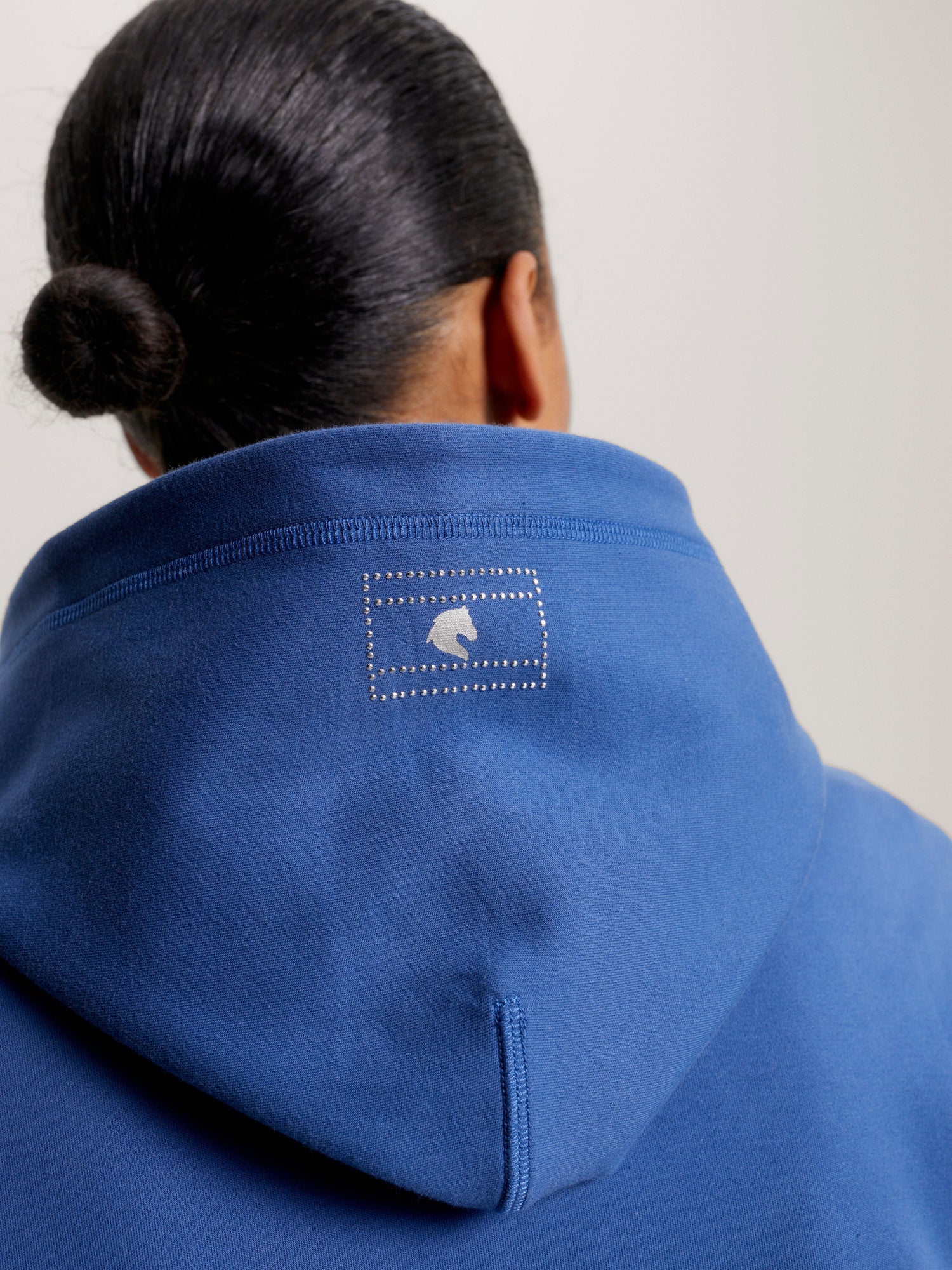 Tommy Hilfiger - Dame, hoodie oversized med nitte-logo, Paris, lyseblå