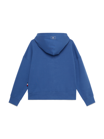 Tommy Hilfiger - Dame, hoodie oversized med nitte-logo, Paris, lyseblå