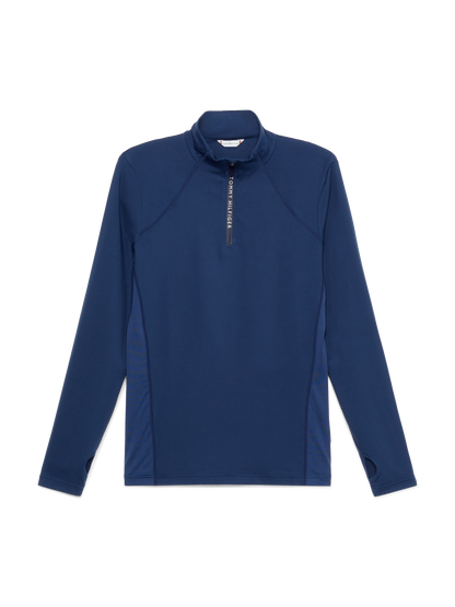 Tommy Hilfiger - Dame, baselayer, termo, 1/4 zip, lyseblå