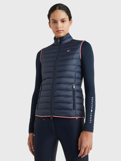 Tommy Hilfiger - Dame, vest, Letvægts, re-down, blå