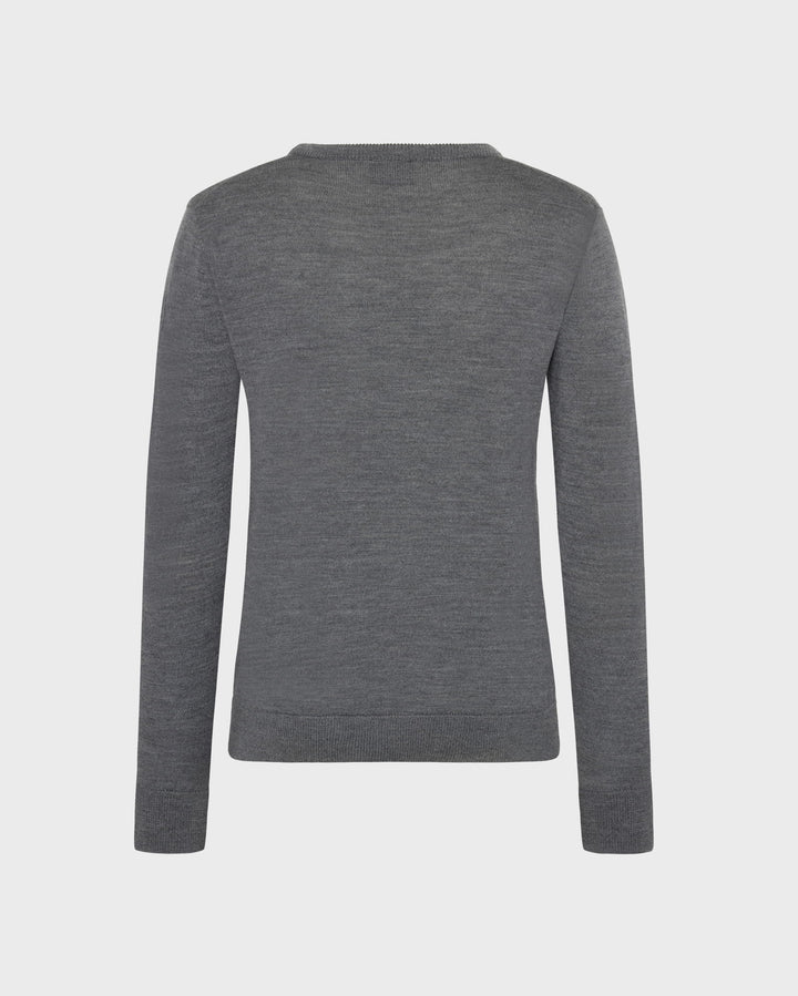 Trolle, Extra fine merino, v neck, Mænd - Grey