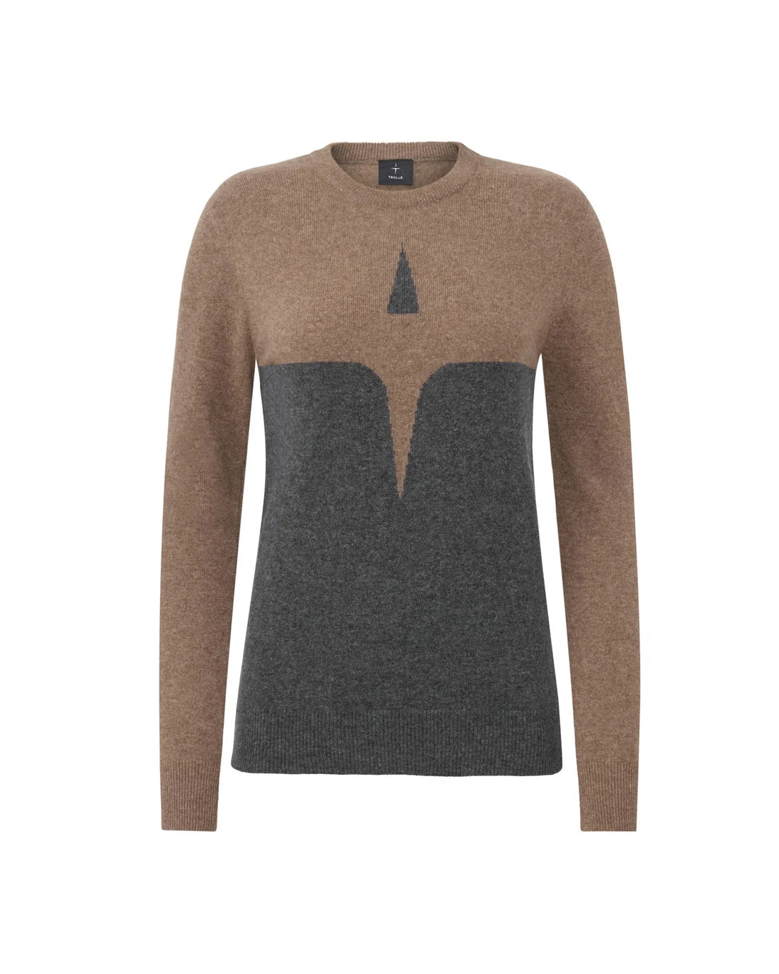 Trolle, Extra fine wool star sweater, dame - grey/taupe