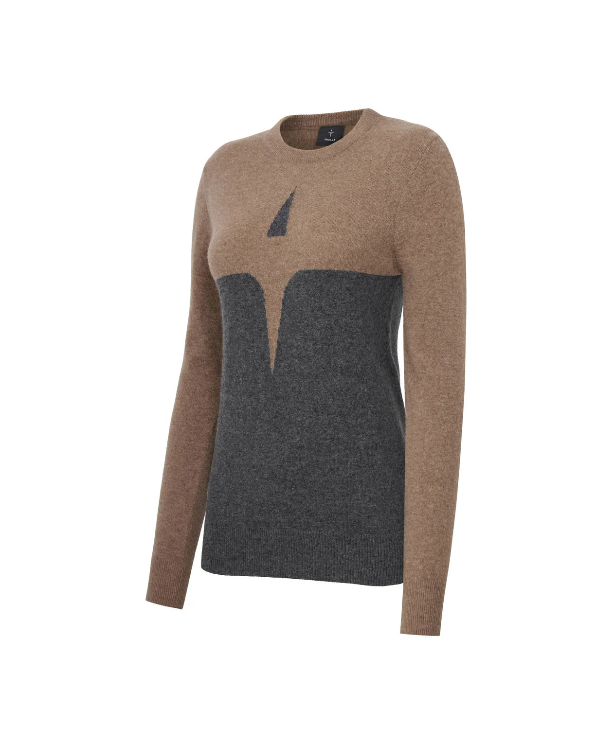 Trolle, Extra fine wool star sweater, dame - grey/taupe