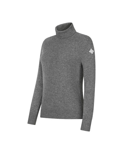 Trolle, Cashmere Faded logo turtleneck, Sweater- Grey