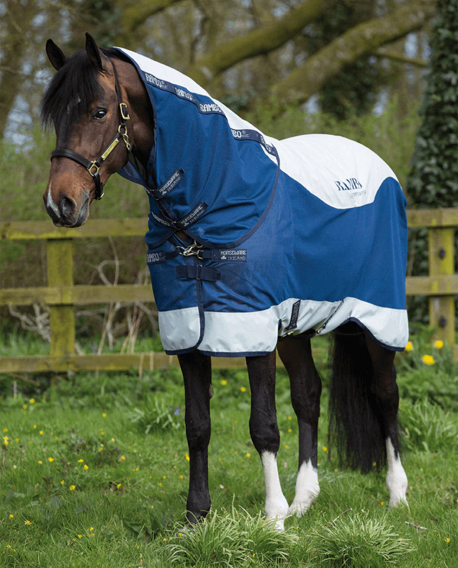 Horseware - Rambo, Summer Series Turnout V-front - Navy/Grey