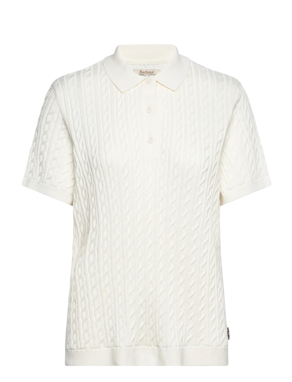 Barbour - Dame, Knitted Polo jumper- Hvid