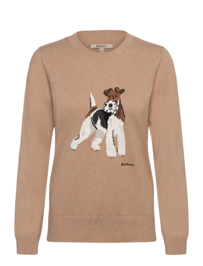 Barbour, fareham knitted jumper- Pale Camel