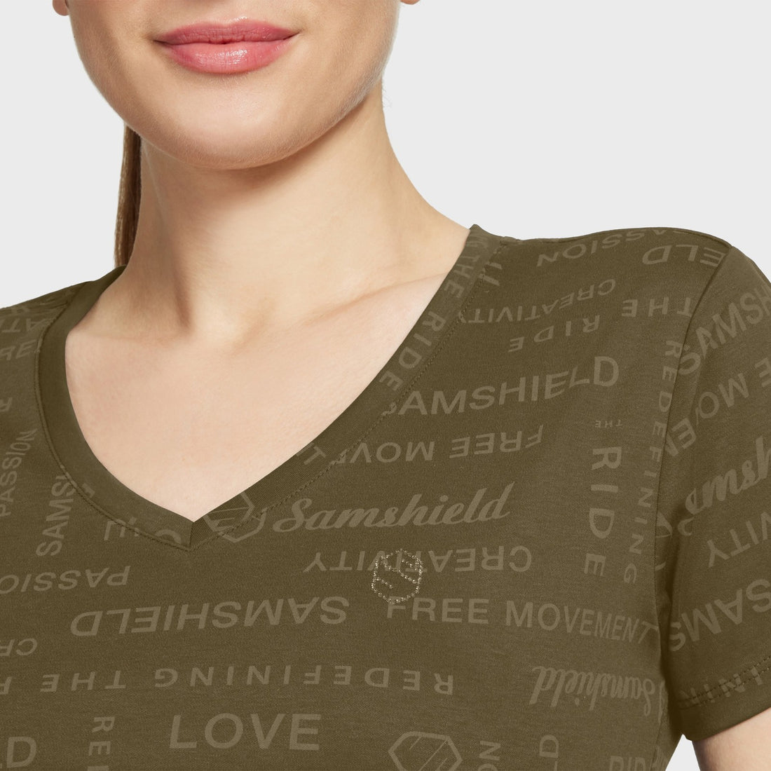 Samshield - T-shirt, Dame, Auxane Kortærmet, SS24 - kaki