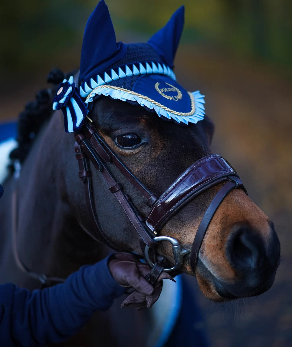 Joline - Håndlavet, Pandebånd Velour - Blue