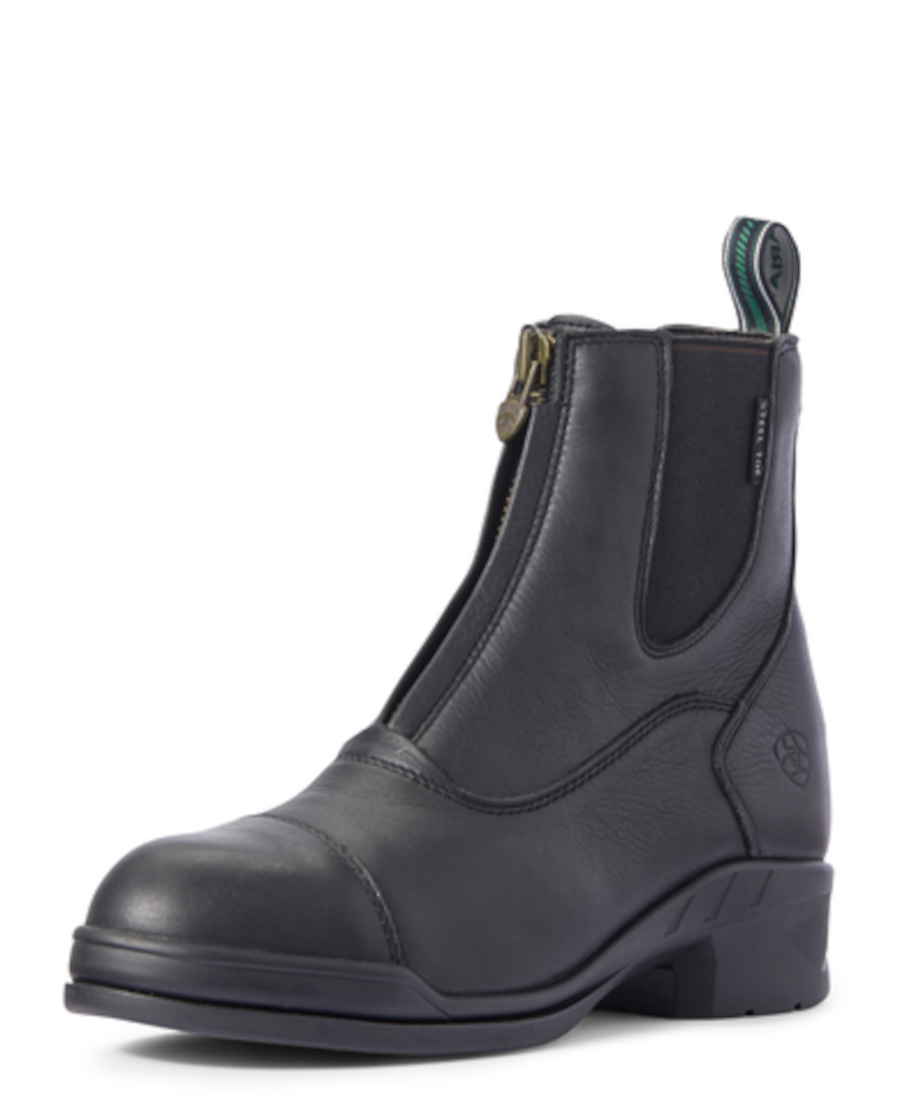 Ariat - Dame, Heritage IV Zip Steel Toe Jodhpur - Sort